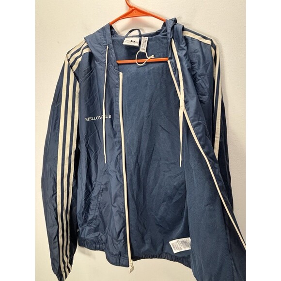 Adidas Men’s Jacket Hoodie Rain Mellow Ride Club Windbreaker Navy Color Sz S - Picture 10 of 16